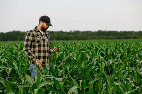 Agrónomo con tecnología agrícola